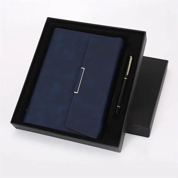 PU Business Hardcover Lined Notebook with Pen Gift Set - PU Business Hardcover Lined Notebook with Pen Gift Set - Image 3 of 4