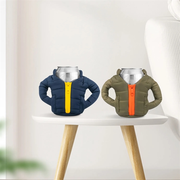 Insulated Can Cooler Puffy Beverage Jacket - Insulated Can Cooler Puffy Beverage Jacket - Image 1 of 4