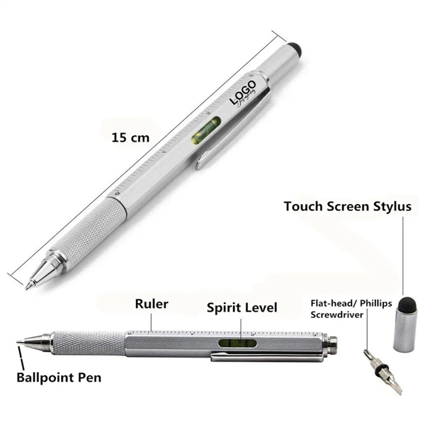 6 in 1 Tool with Ballpoint Pen - 6 in 1 Tool with Ballpoint Pen - Image 1 of 3
