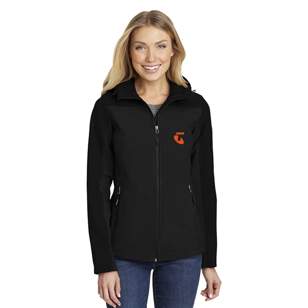Port Authority® Ladies Hooded Core Soft Shell Jacket - Port Authority® Ladies Hooded Core Soft Shell Jacket - Image 0 of 3