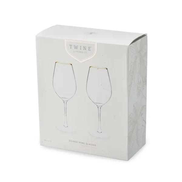 Gilded Stemmed Wine Glass Set by Twine - Gilded Stemmed Wine Glass Set by Twine - Image 2 of 3