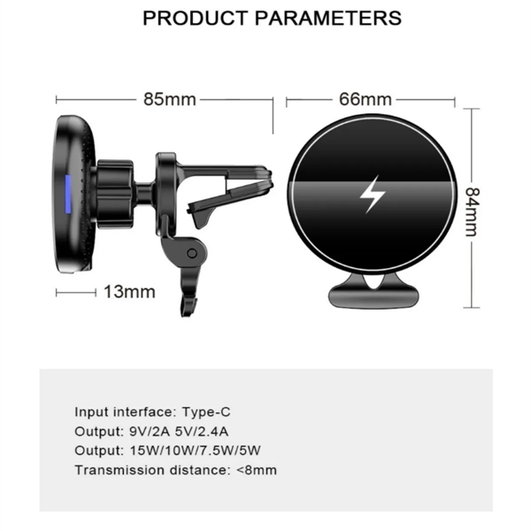 Magsafe Car Vent Phone Wireless Charger - Magsafe Car Vent Phone Wireless Charger - Image 2 of 6