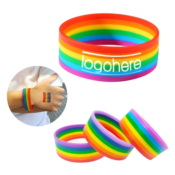 Rainbow Silicone LGBTQ Bracelet - Rainbow Silicone LGBTQ Bracelet - Image 0 of 0