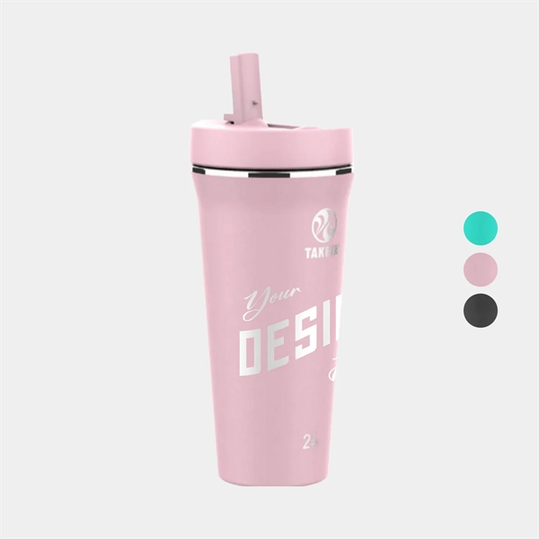 24 oz Takeya® Stainless Steel Insulated Tumbler w/ Straw Lid - 24 oz Takeya® Stainless Steel Insulated Tumbler w/ Straw Lid - Image 0 of 3