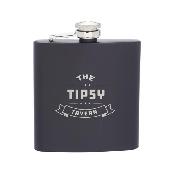 6 oz. Lazio Stainless Steel Hip Flask w/ Laser Engraving - 6 oz. Lazio Stainless Steel Hip Flask w/ Laser Engraving - Image 3 of 3