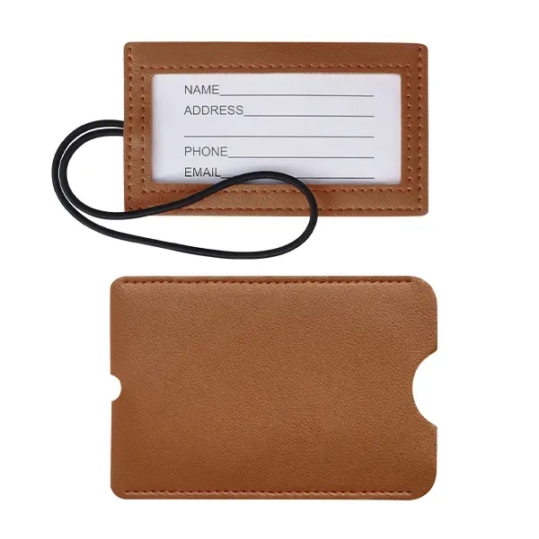 Vegan Leather Luggage Tag with Loop Strap - Vegan Leather Luggage Tag with Loop Strap - Image 11 of 27
