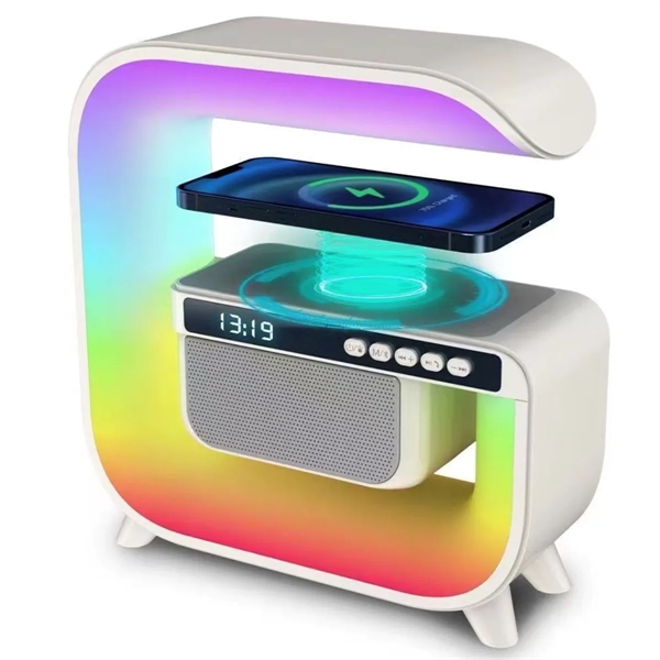 Portable Wireless Speaker with Phone Charger LED Lamp - Portable Wireless Speaker with Phone Charger LED Lamp - Image 1 of 3