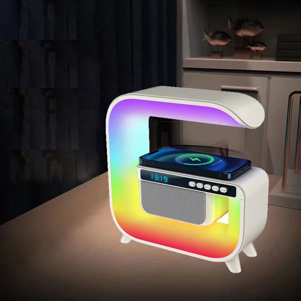 Portable Wireless Speaker with Phone Charger LED Lamp - Portable Wireless Speaker with Phone Charger LED Lamp - Image 2 of 3