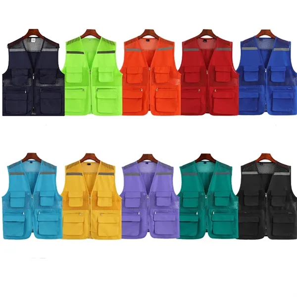 Reflective Safety Vest with Pouch - Reflective Safety Vest with Pouch - Image 1 of 2