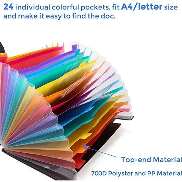 24 Pocket Expanding File Folder with Expandable Cover - 24 Pocket Expanding File Folder with Expandable Cover - Image 4 of 5