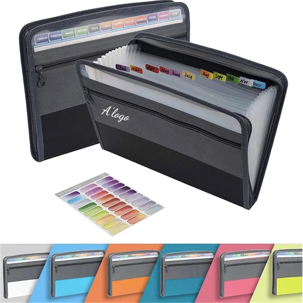 13 Pocket Expanding File Folder with Sticky Labels - 13 Pocket Expanding File Folder with Sticky Labels - Image 0 of 4