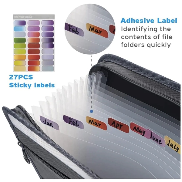 13 Pocket Expanding File Folder with Sticky Labels - 13 Pocket Expanding File Folder with Sticky Labels - Image 3 of 4