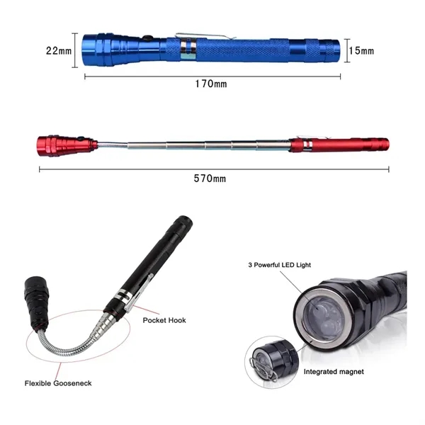 LED Telescopic Extensible Double Magnetic Flashlight - LED Telescopic Extensible Double Magnetic Flashlight - Image 2 of 3