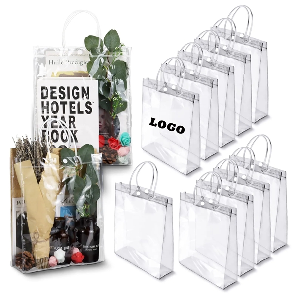 PVC Clear Gift Bags with Handle - PVC Clear Gift Bags with Handle - Image 0 of 6