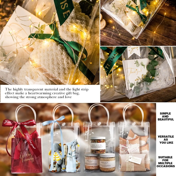 PVC Clear Gift Bags with Handle - PVC Clear Gift Bags with Handle - Image 4 of 6