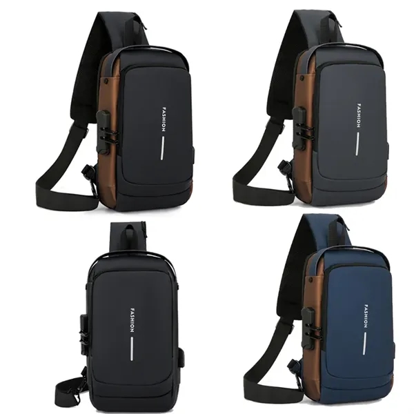 Waterproof Crossbody Sling Bag with Lock - Waterproof Crossbody Sling Bag with Lock - Image 1 of 2