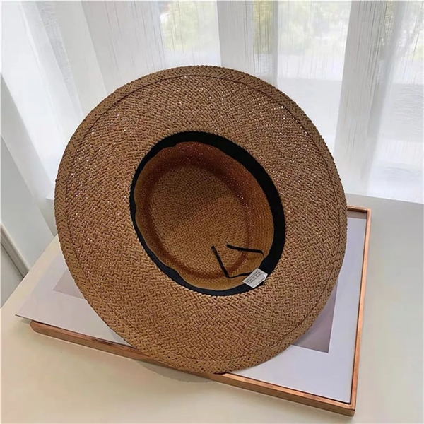 Womens Wide Brim Straw Summer Beach Sun Hat - Womens Wide Brim Straw Summer Beach Sun Hat - Image 4 of 5