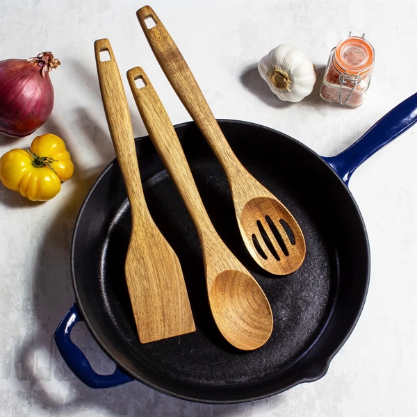 3-Piece Acacia Cooking Utensil Set - 3-Piece Acacia Cooking Utensil Set - Image 1 of 4