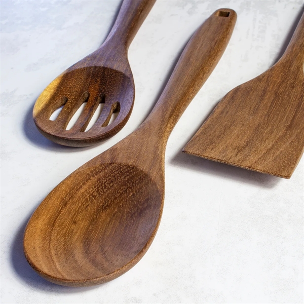 3-Piece Acacia Cooking Utensil Set - 3-Piece Acacia Cooking Utensil Set - Image 2 of 4