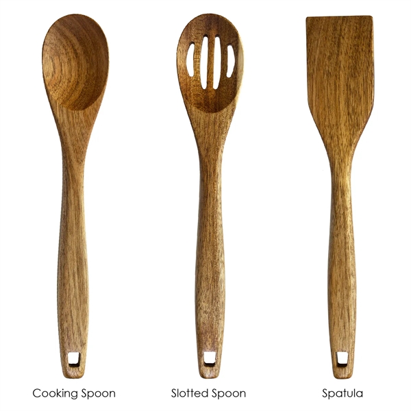 3-Piece Acacia Cooking Utensil Set - 3-Piece Acacia Cooking Utensil Set - Image 4 of 4