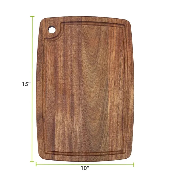 15" Acacia Cutting Board with Juice Groove - 15" Acacia Cutting Board with Juice Groove - Image 5 of 5