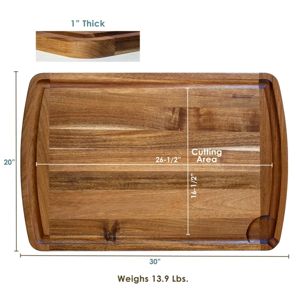 Rock & Branch® 600SI Acacia Cutting Board - Rock & Branch® 600SI Acacia Cutting Board - Image 6 of 6