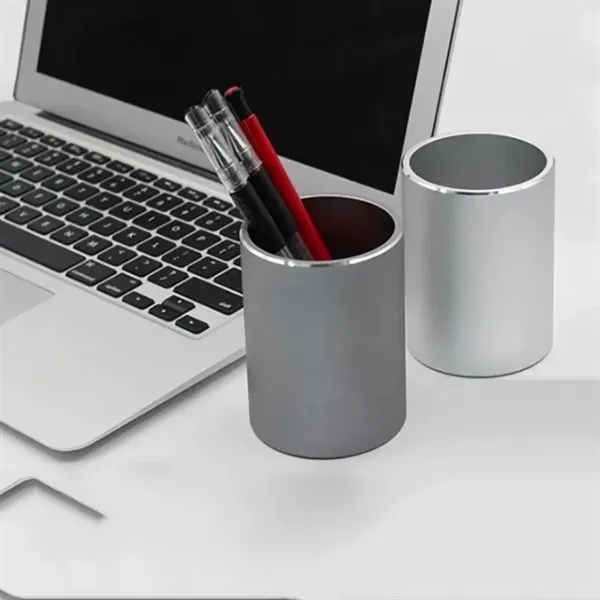 Round Pen Metal Pencil Holder Aluminum - Round Pen Metal Pencil Holder Aluminum - Image 2 of 3