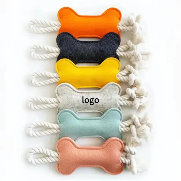 Felt Bone Shaped Chew Toy - Felt Bone Shaped Chew Toy - Image 0 of 1