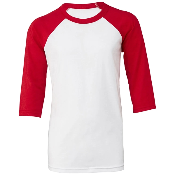 Bella + Canvas Youth Three-Quarter Sleeve Baseball T-Shirt