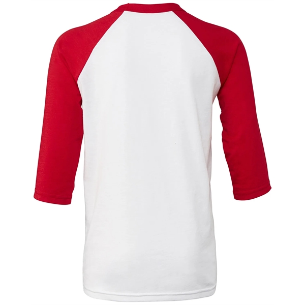 Bella + Canvas Youth Three-Quarter Sleeve Baseball T-Shirt