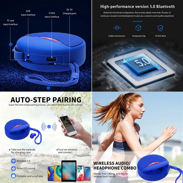 Wireless Bluetooth Headphones Speaker Stereo Bass In-Ear Hea - Wireless Bluetooth Headphones Speaker Stereo Bass In-Ear Hea - Image 1 of 1
