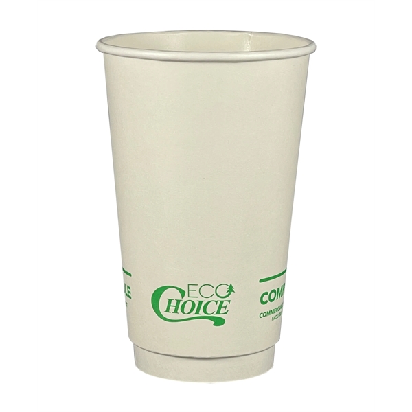 16 Oz. White Eco-Choice Double Wall Cups - 16 Oz. White Eco-Choice Double Wall Cups - Image 1 of 1
