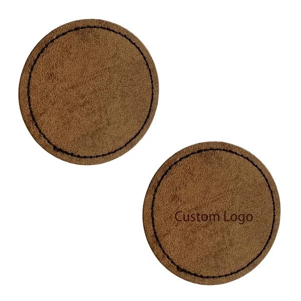 Round Shape Leatherette Patch - Round Shape Leatherette Patch - Image 1 of 3