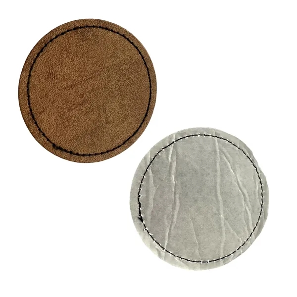 Round Shape Leatherette Patch - Round Shape Leatherette Patch - Image 2 of 3