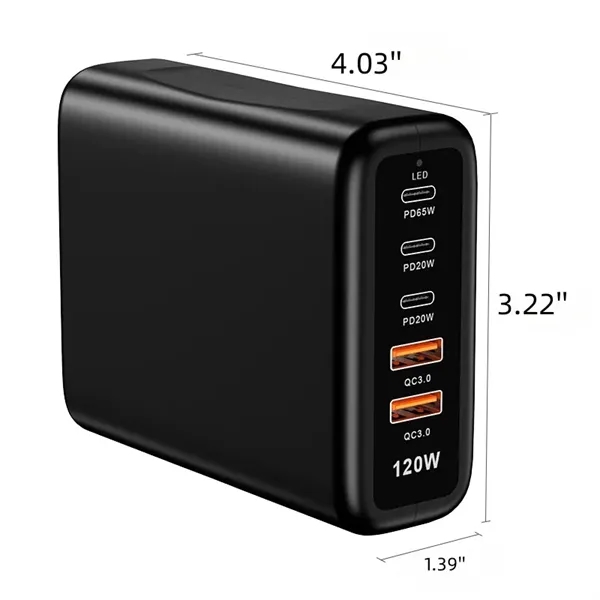 120w High Power Pd20w Fast Charging USB Multi-port Charger - 120w High Power Pd20w Fast Charging USB Multi-port Charger - Image 4 of 4