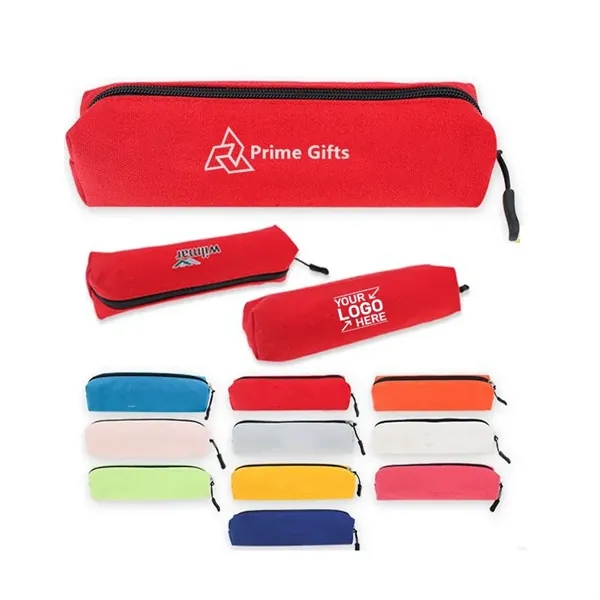 Canvas Stationery Pouch Portable Simple Zipper Pencil Case - Canvas Stationery Pouch Portable Simple Zipper Pencil Case - Image 0 of 4