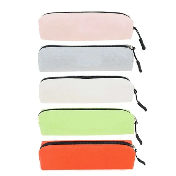 Canvas Stationery Pouch Portable Simple Zipper Pencil Case - Canvas Stationery Pouch Portable Simple Zipper Pencil Case - Image 4 of 4