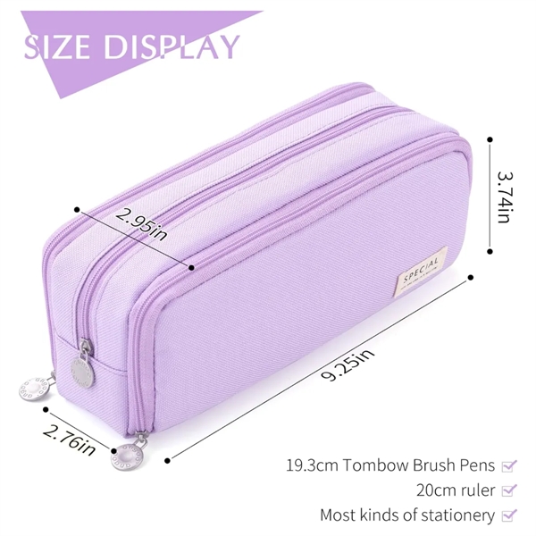 3 Compartment Pouch Pen Bag - 3 Compartment Pouch Pen Bag - Image 1 of 5