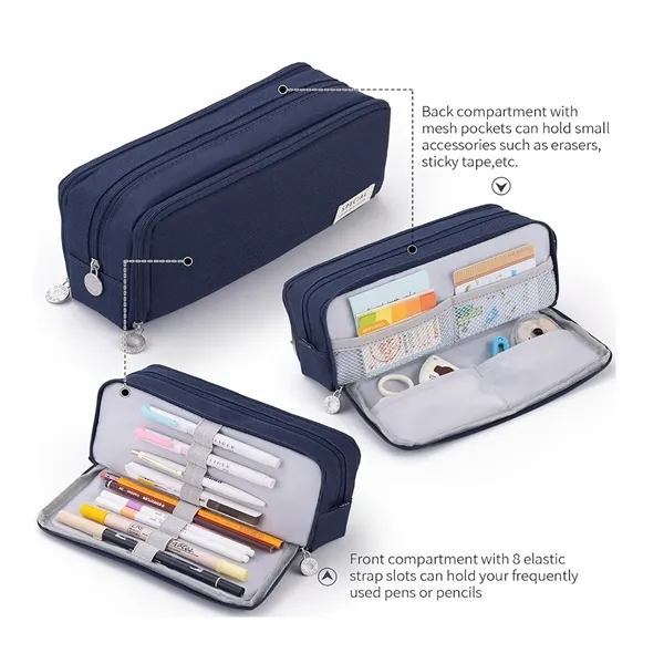 3 Compartment Pouch Pen Bag - 3 Compartment Pouch Pen Bag - Image 3 of 5