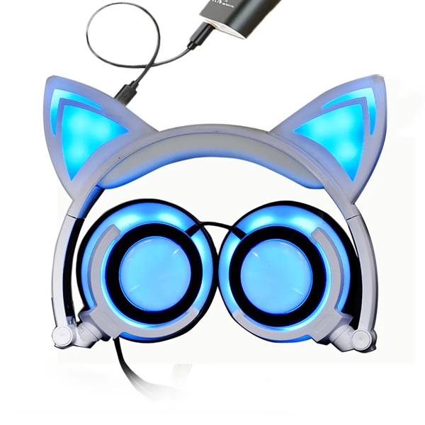Glowing Cat Ear Wired Headphones for Kids - Glowing Cat Ear Wired Headphones for Kids - Image 5 of 5