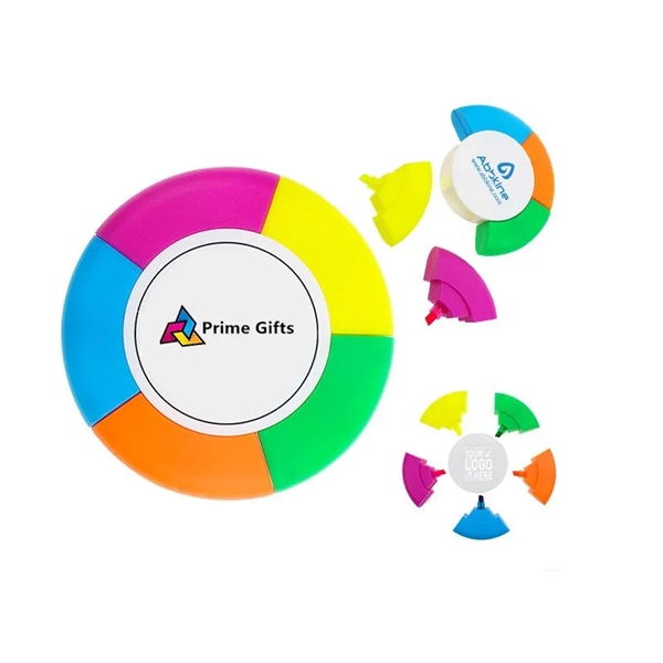 5-Color Round Circular Shaped Highlighter - 5-Color Round Circular Shaped Highlighter - Image 0 of 3