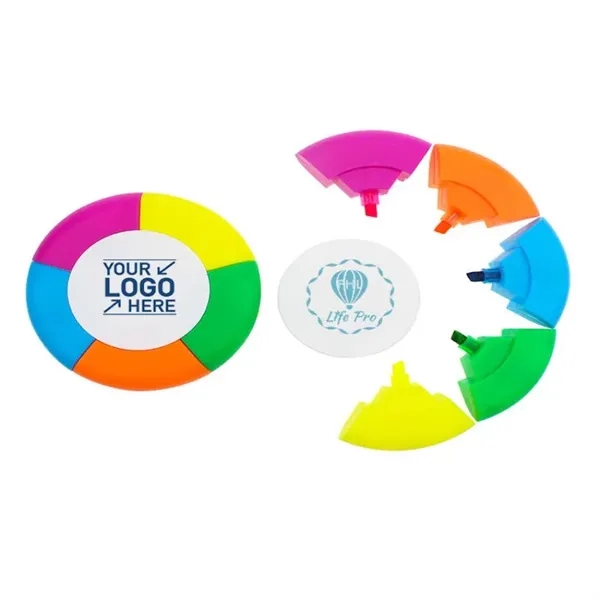 5-Color Round Circular Shaped Highlighter - 5-Color Round Circular Shaped Highlighter - Image 1 of 3