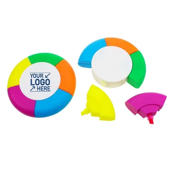 5-Color Round Circular Shaped Highlighter - 5-Color Round Circular Shaped Highlighter - Image 3 of 3