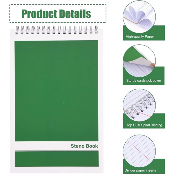 6x9 Inches Top Spiral Steno Pads - 6x9 Inches Top Spiral Steno Pads - Image 2 of 2
