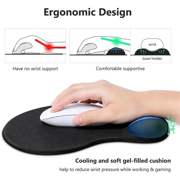 Mouse Pad with Wrist Rest - Mouse Pad with Wrist Rest - Image 3 of 11