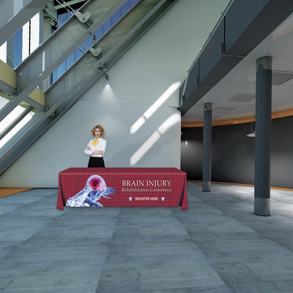 8' Knit Polyester Custom Throw Style Table Cover - 8' Knit Polyester Custom Throw Style Table Cover - Image 4 of 8