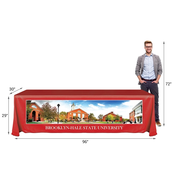 8' Knit Polyester Custom Throw Style Table Cover - 8' Knit Polyester Custom Throw Style Table Cover - Image 6 of 8