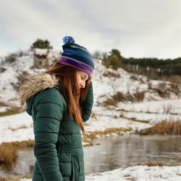 Antimicrobial beanie with pompom - Antimicrobial beanie with pompom - Image 1 of 1