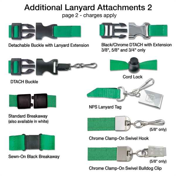 3/8" Custom Silkscreen Lanyards, Flat Ribbed Polyester - 3/8" Custom Silkscreen Lanyards, Flat Ribbed Polyester - Image 7 of 12