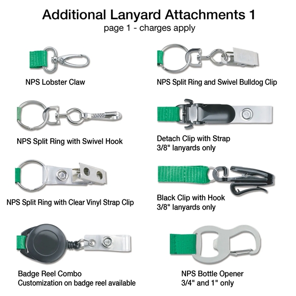 3/8" Custom Silkscreen Lanyards, Flat Ribbed Polyester - 3/8" Custom Silkscreen Lanyards, Flat Ribbed Polyester - Image 6 of 12